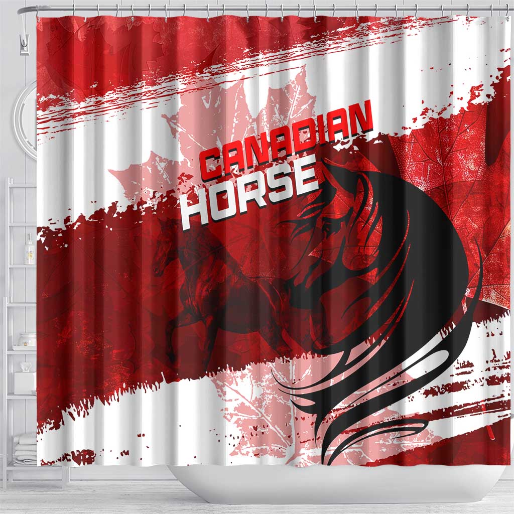 Canadian Horse Shower Curtain Canada Maple Leaf DT02