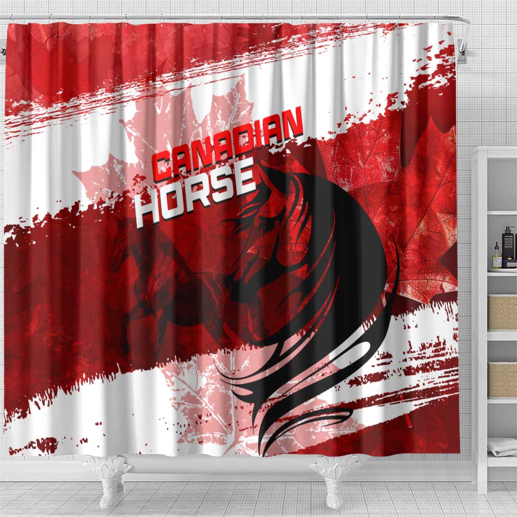 Canadian Horse Shower Curtain Canada Maple Leaf DT02