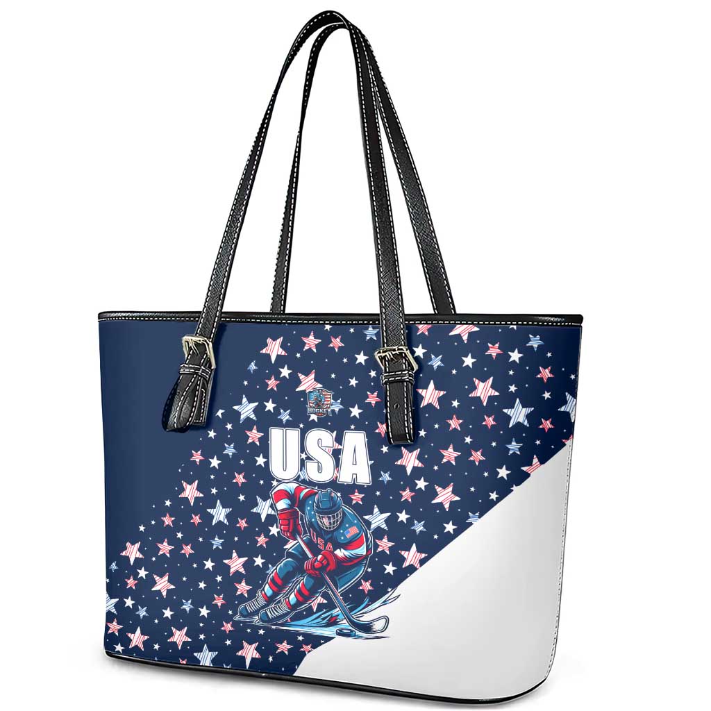 USA Ice Hockey Leather Tote Bag Summer Paris 2024 DT02