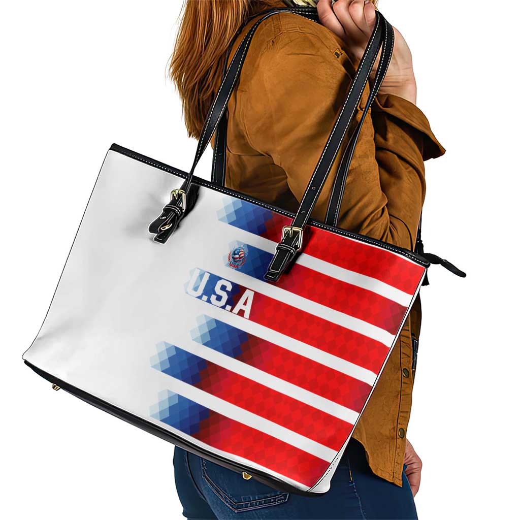 USA Soccer Leather Tote Bag Summer Paris 2024 DT02