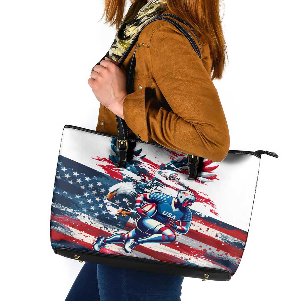 USA Rugby Leather Tote Bag Summer Paris 2024 DT02