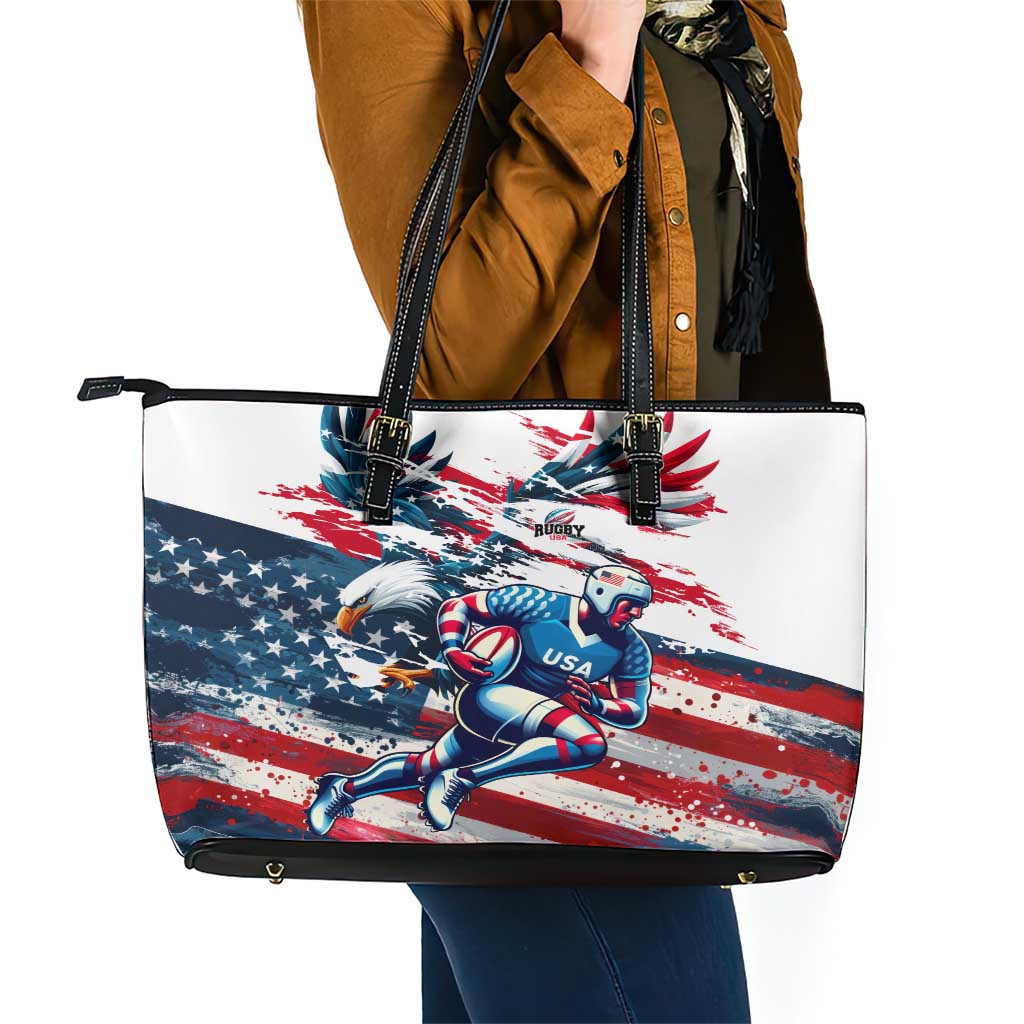 USA Rugby Leather Tote Bag Summer Paris 2024 DT02