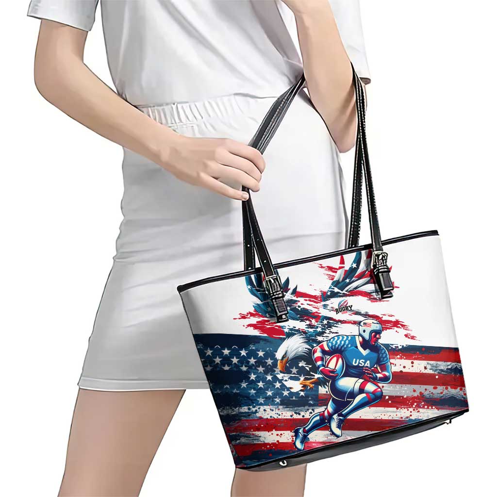 USA Rugby Leather Tote Bag Summer Paris 2024 DT02