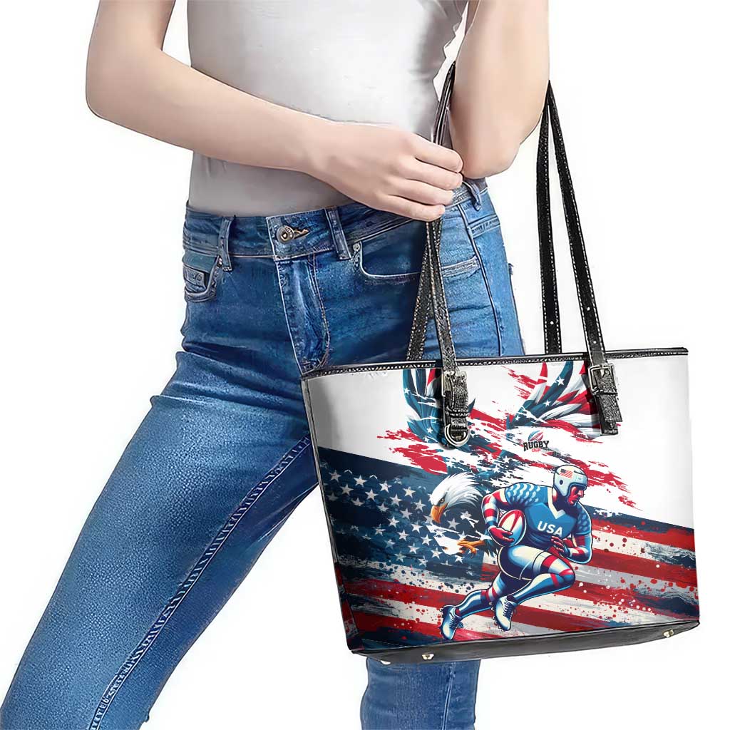USA Rugby Leather Tote Bag Summer Paris 2024 DT02