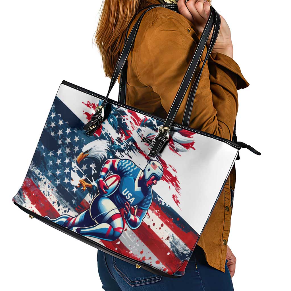 USA Rugby Leather Tote Bag Summer Paris 2024 DT02