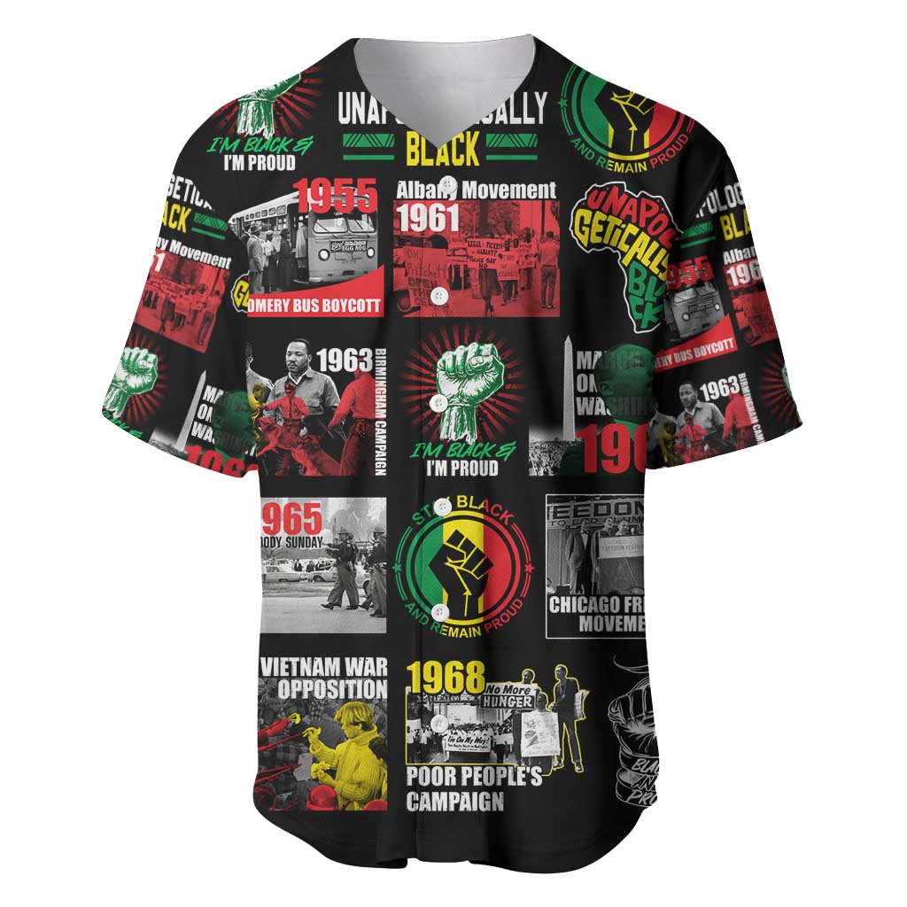 Civil Rights Movement Baseball Jersey Poster Art Black Pride DT02