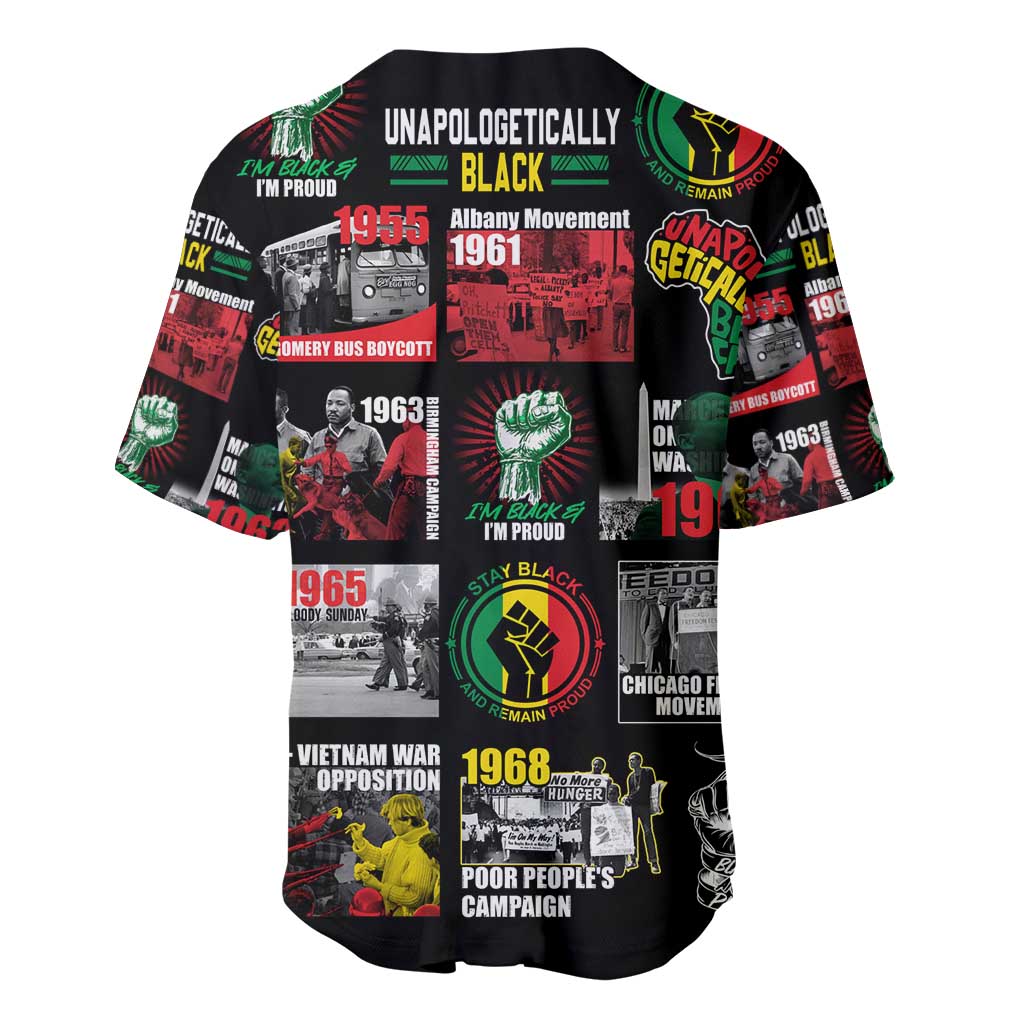 Civil Rights Movement Baseball Jersey Poster Art Black Pride DT02