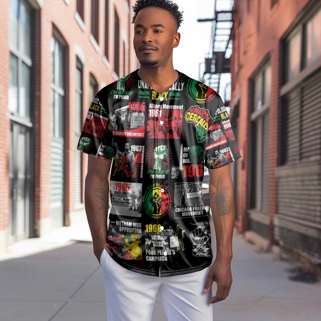 Civil Rights Movement Baseball Jersey Poster Art Black Pride DT02