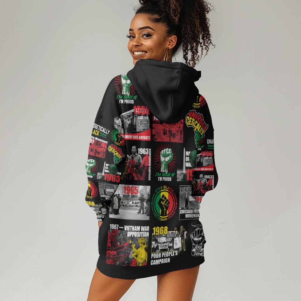 Civil Rights Movement Hoodie Dress Poster Art Black Pride DT02