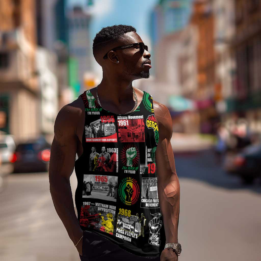 Civil Rights Movement Men Tank Top Poster Art Black Pride DT02