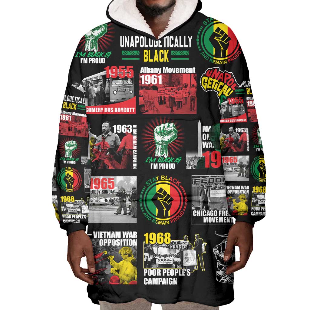 Civil Rights Movement Wearable Blanket Hoodie Poster Art Black Pride DT02