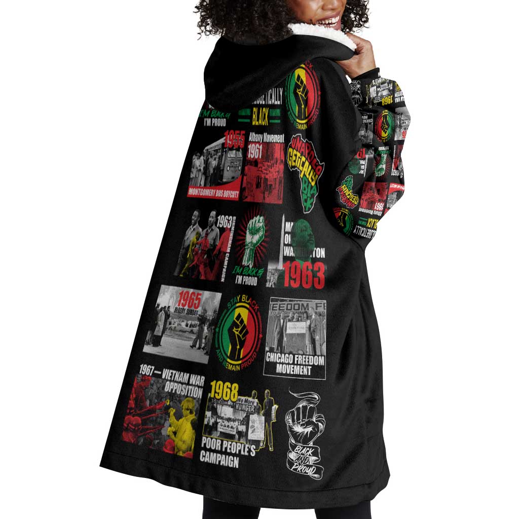 Civil Rights Movement Wearable Blanket Hoodie Poster Art Black Pride DT02
