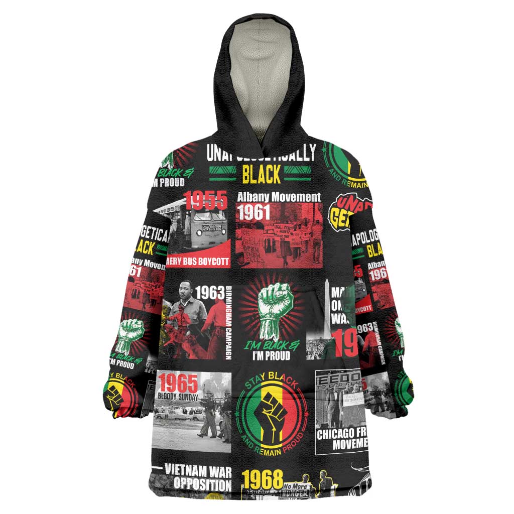 Civil Rights Movement Wearable Blanket Hoodie Poster Art Black Pride DT02