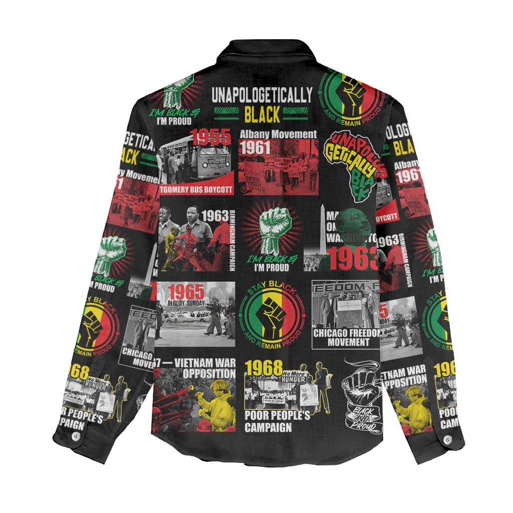 Civil Rights Movement Women Casual Shirt Poster Art Black Pride DT02