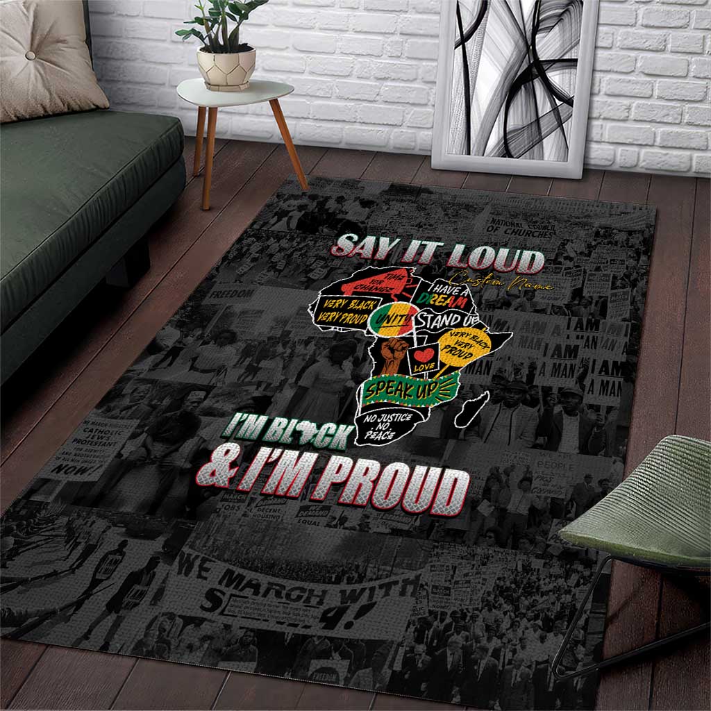 I'm Black and I'm Proud - Personalized African Area Rug DT02