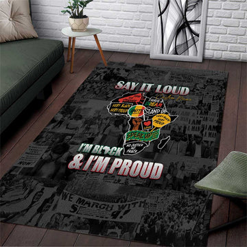 I'm Black and I'm Proud - Personalized African Area Rug DT02