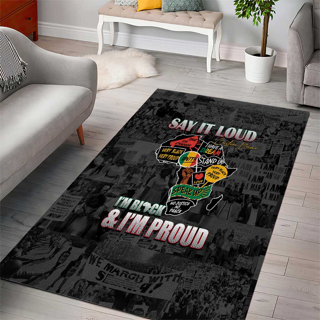 I'm Black and I'm Proud - Personalized African Area Rug DT02