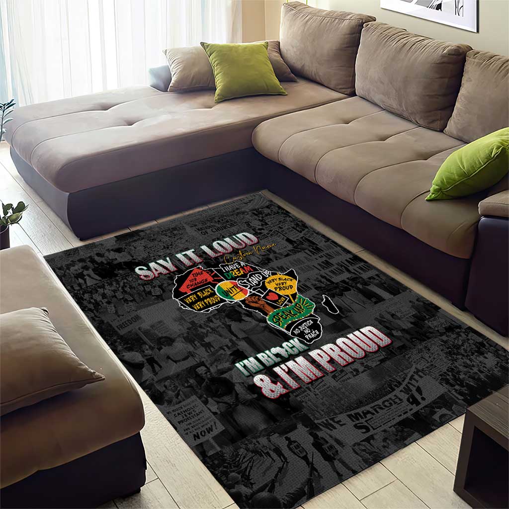 I'm Black and I'm Proud - Personalized African Area Rug DT02