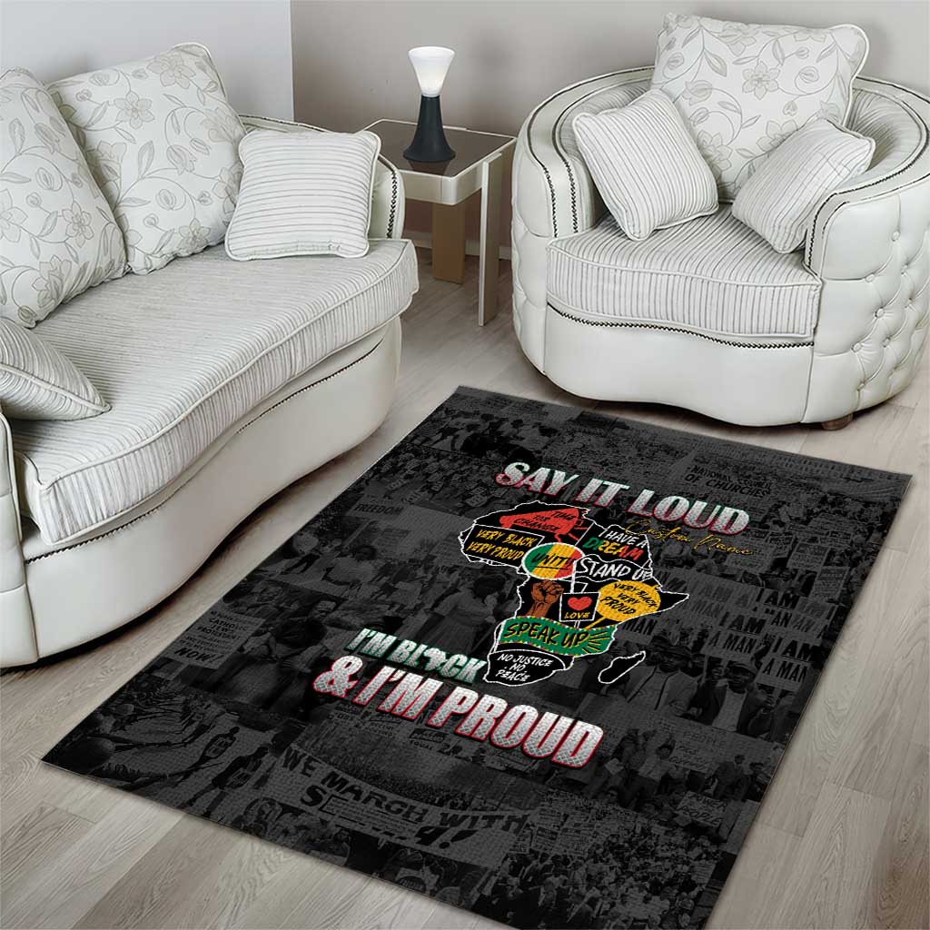 I'm Black and I'm Proud - Personalized African Area Rug DT02