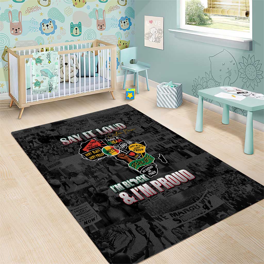 I'm Black and I'm Proud - Personalized African Area Rug DT02
