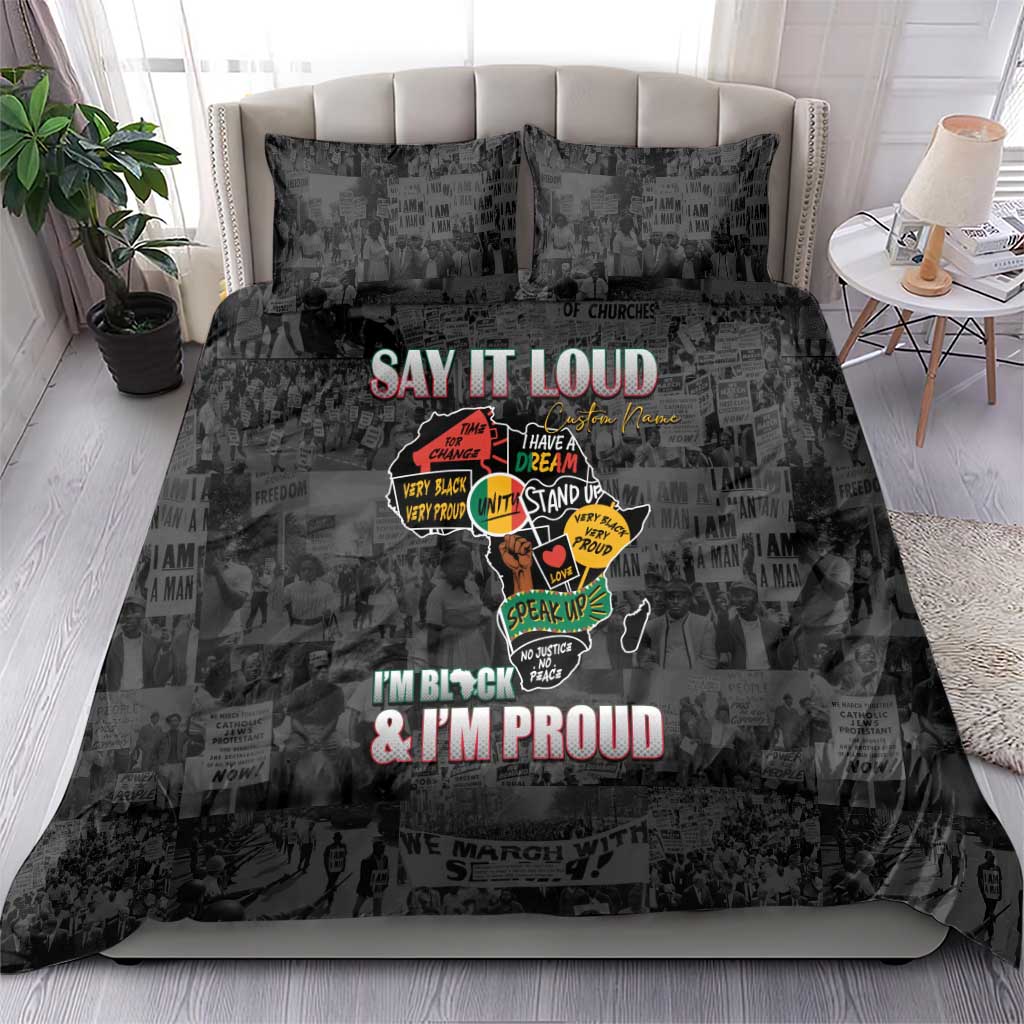 I'm Black and I'm Proud - Personalized African Bedding Set DT02