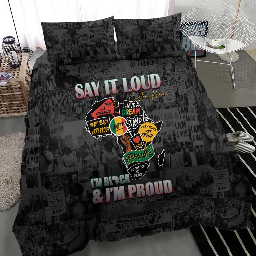 I'm Black and I'm Proud - Personalized African Bedding Set DT02