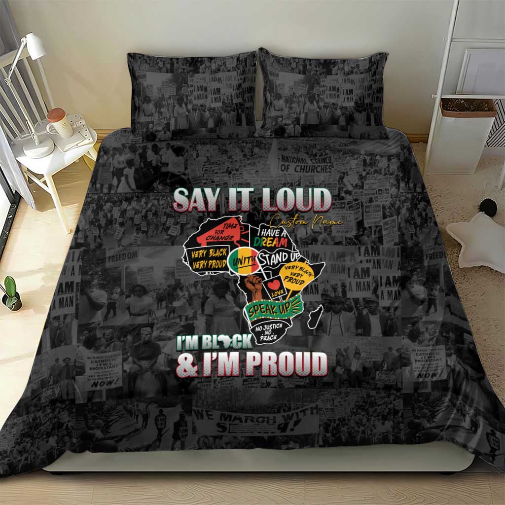 I'm Black and I'm Proud - Personalized African Bedding Set DT02