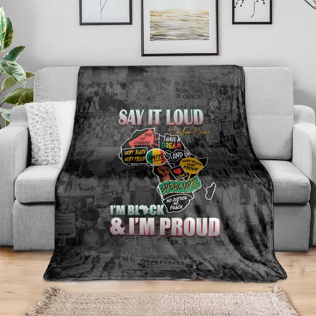 I'm Black and I'm Proud - Personalized African Blanket DT02