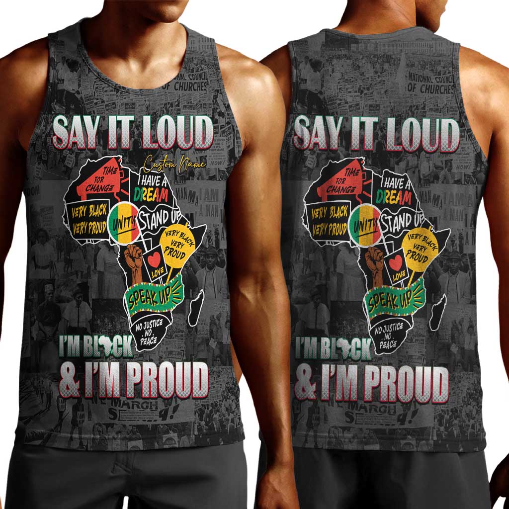 I'm Black and I'm Proud - Personalized African Men Tank Top DT02