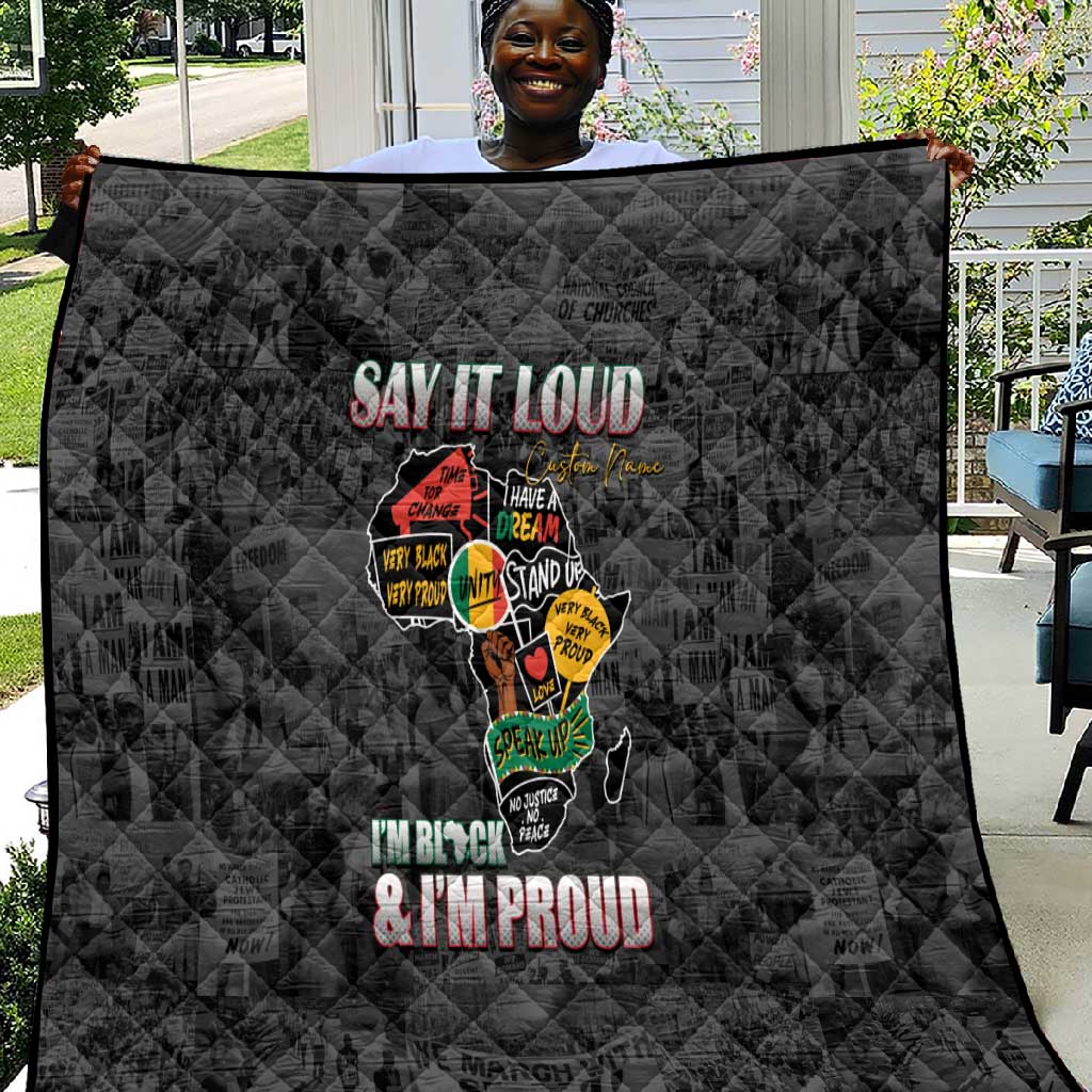 I'm Black and I'm Proud - Personalized African Quilt DT02