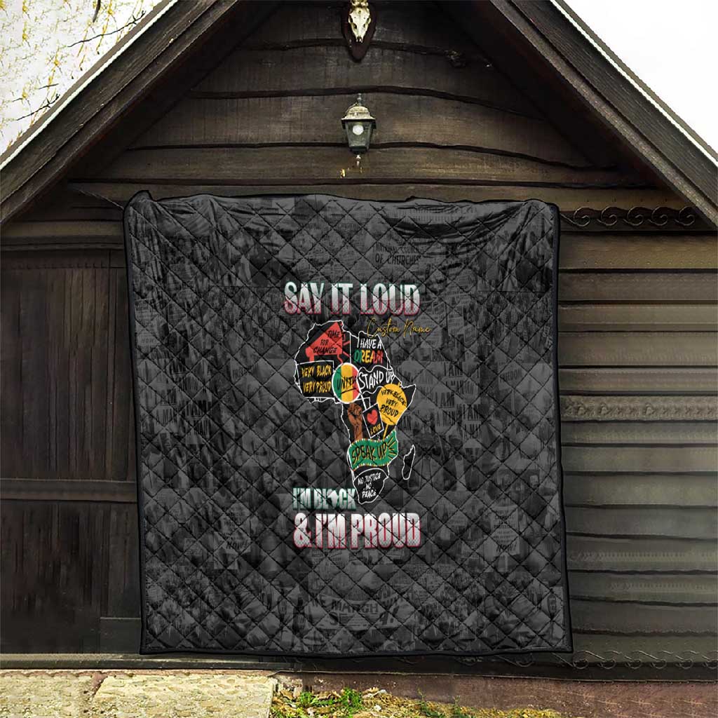 I'm Black and I'm Proud - Personalized African Quilt DT02