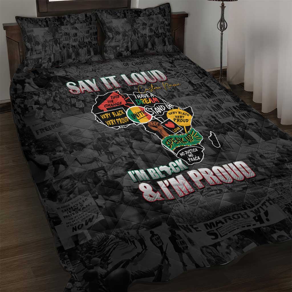 I'm Black and I'm Proud - Personalized African Quilt Bed Set DT02