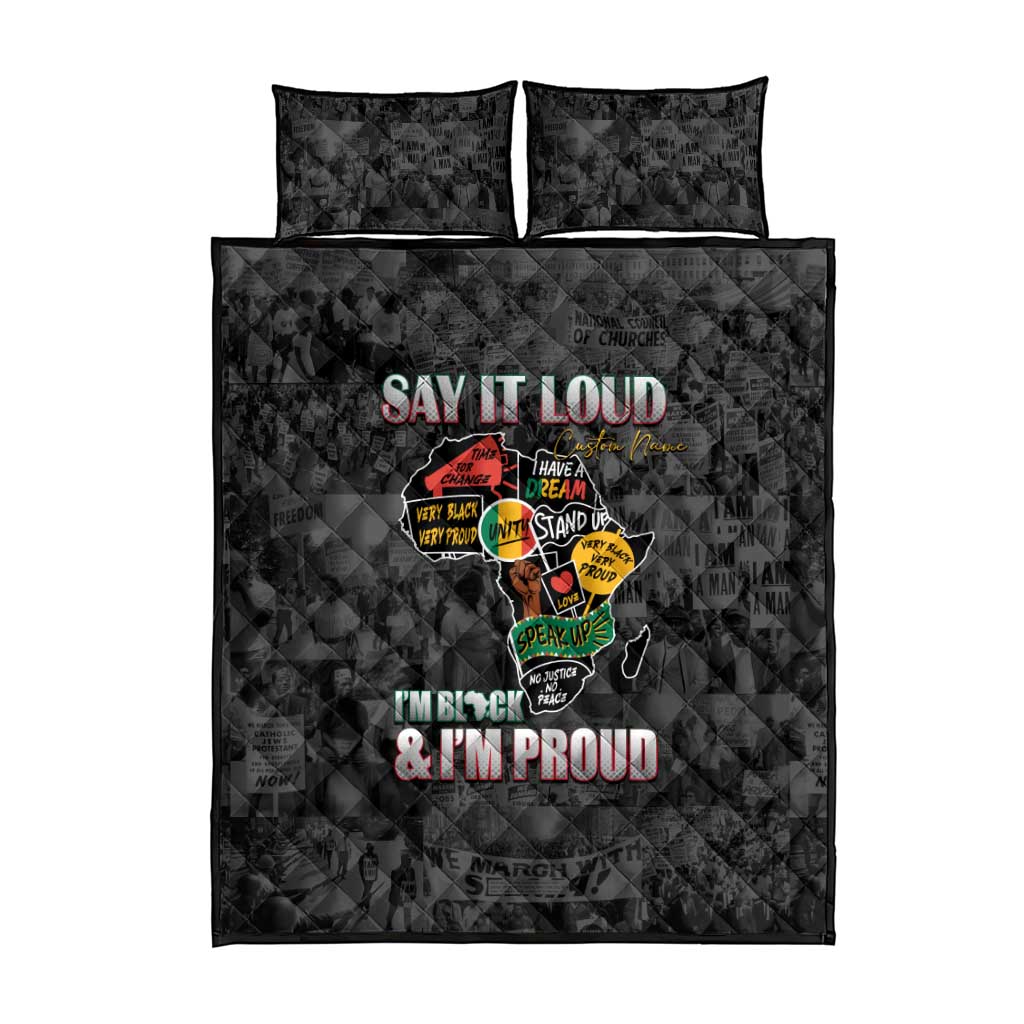 I'm Black and I'm Proud - Personalized African Quilt Bed Set DT02