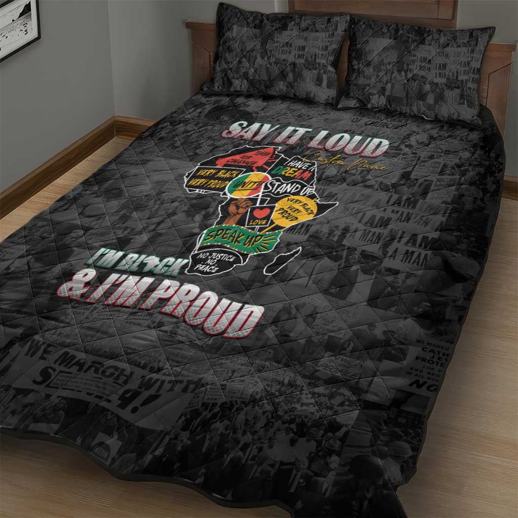 I'm Black and I'm Proud - Personalized African Quilt Bed Set DT02
