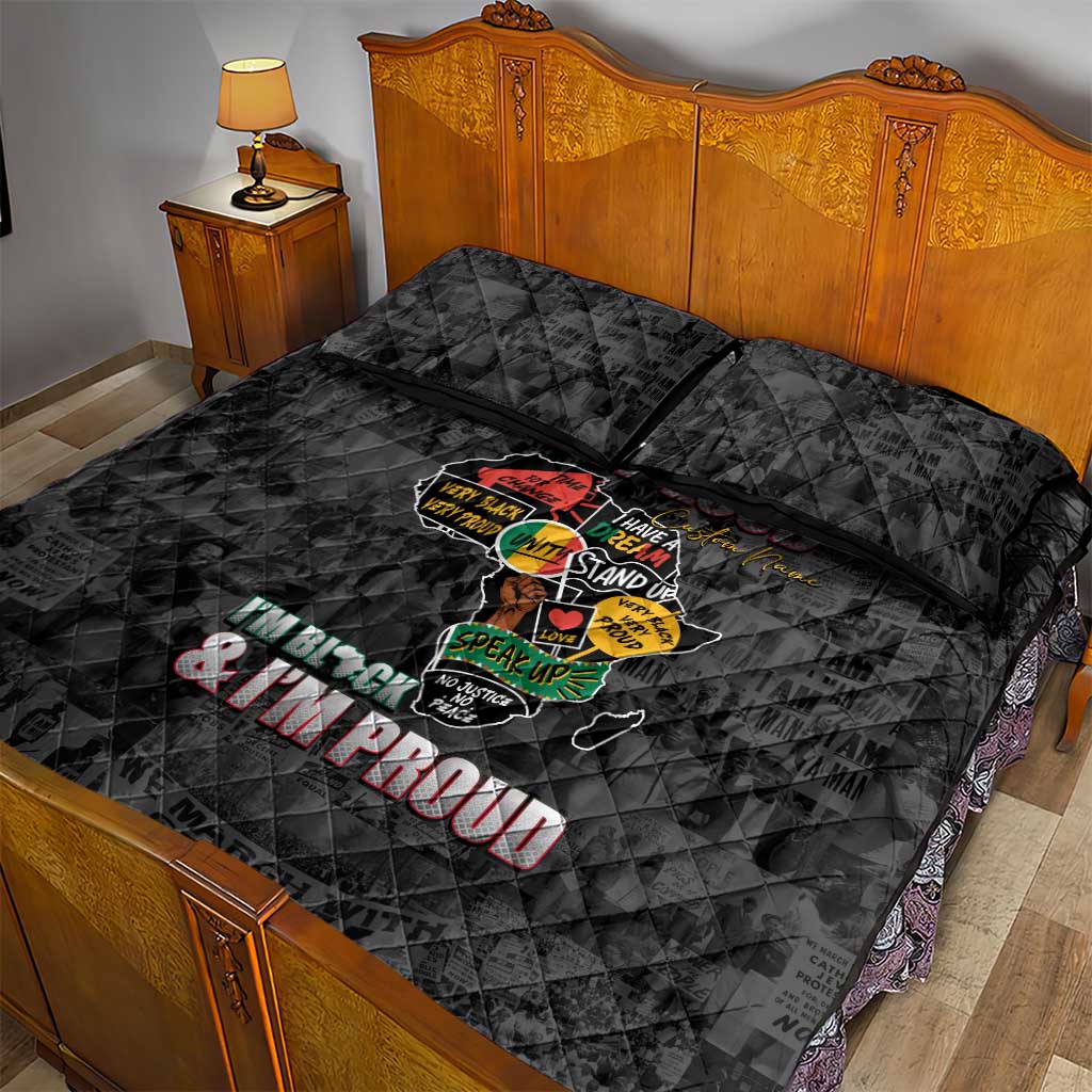 I'm Black and I'm Proud - Personalized African Quilt Bed Set DT02