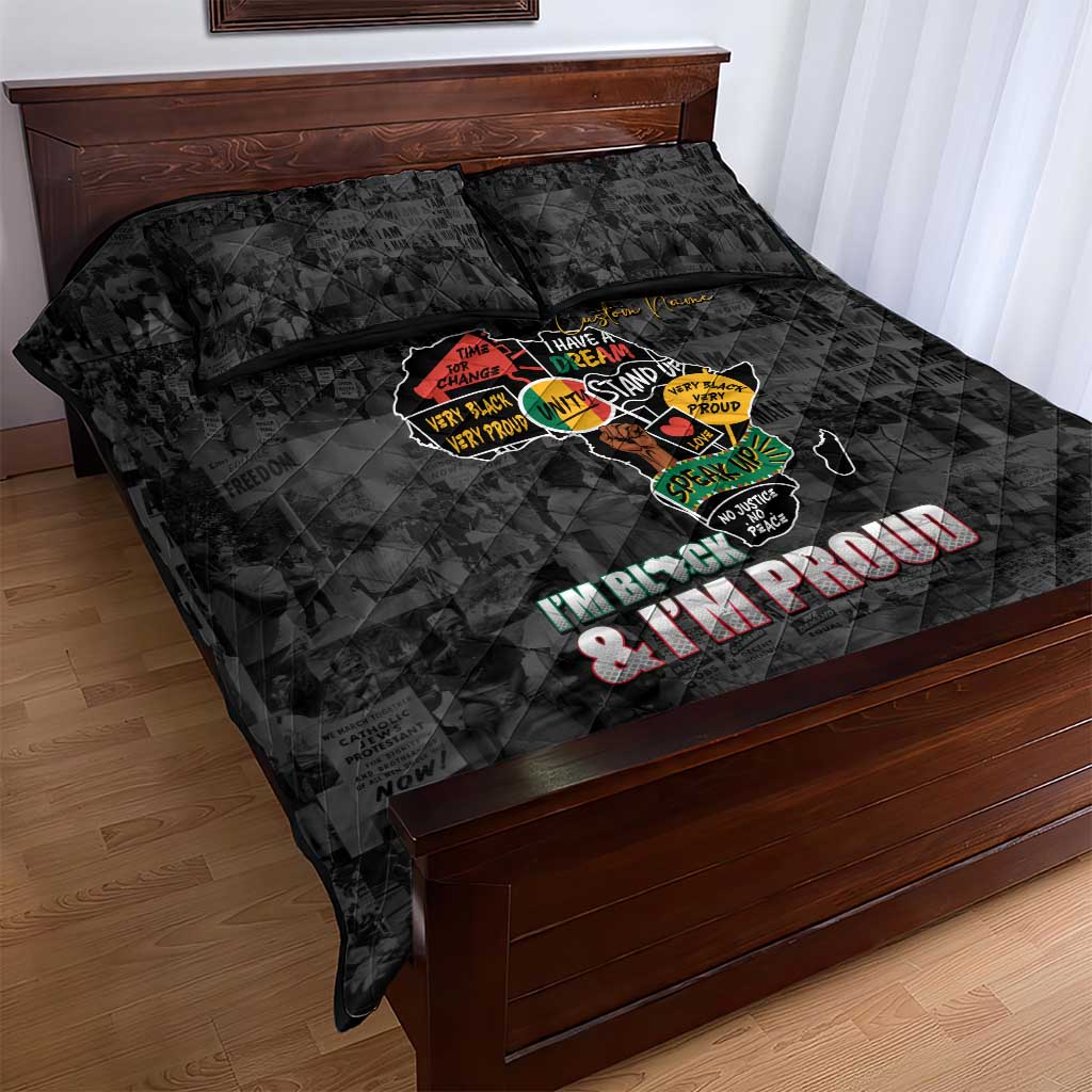 I'm Black and I'm Proud - Personalized African Quilt Bed Set DT02