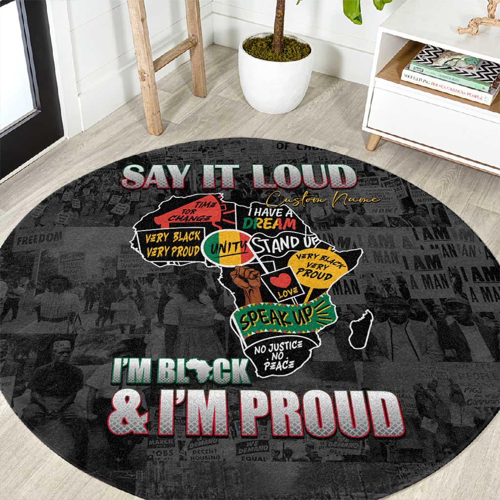 I'm Black and I'm Proud - Personalized African Round Carpet DT02