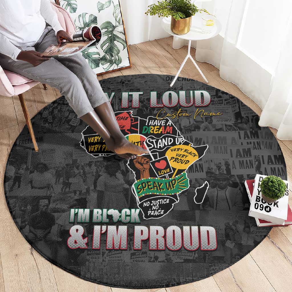 I'm Black and I'm Proud - Personalized African Round Carpet DT02