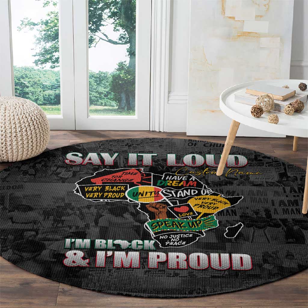 I'm Black and I'm Proud - Personalized African Round Carpet DT02