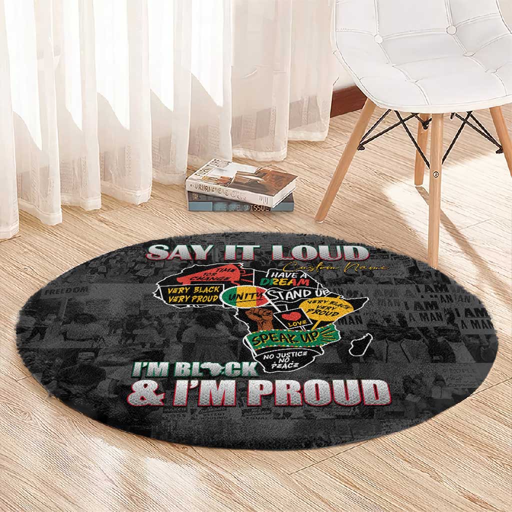 I'm Black and I'm Proud - Personalized African Round Carpet DT02