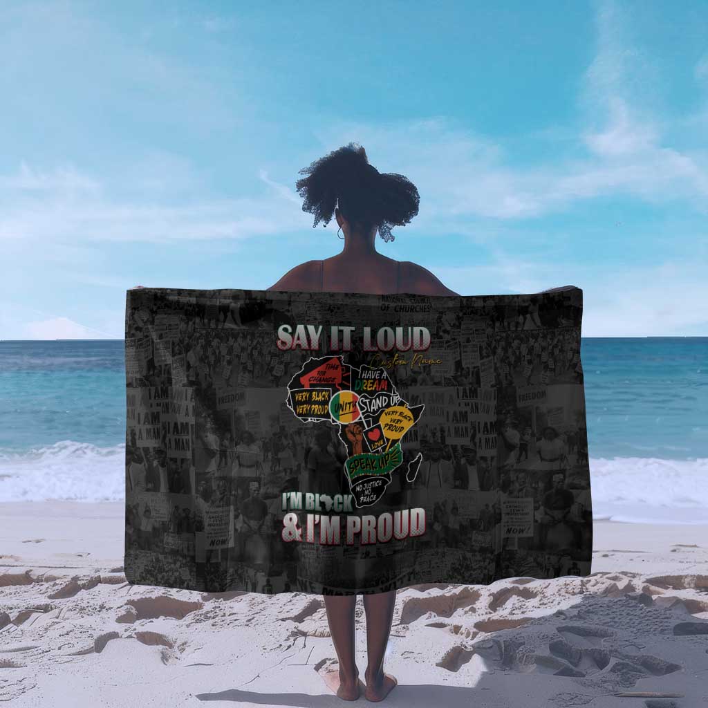 I'm Black and I'm Proud - Personalized African Sarong DT02