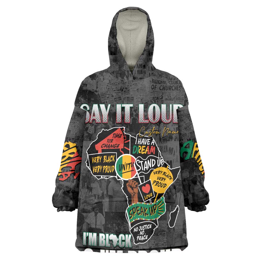 I'm Black and I'm Proud - Personalized African Wearable Blanket Hoodie DT02