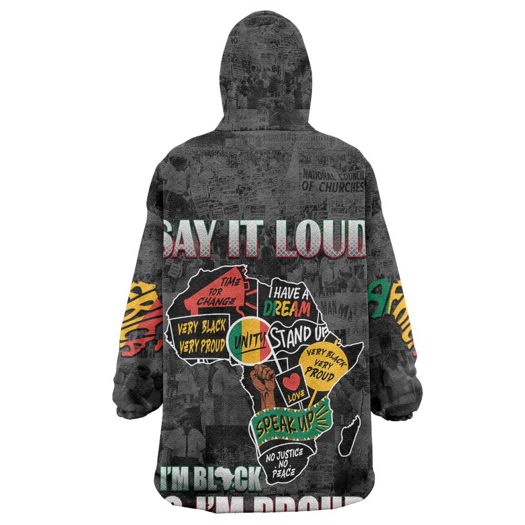 I'm Black and I'm Proud - Personalized African Wearable Blanket Hoodie DT02
