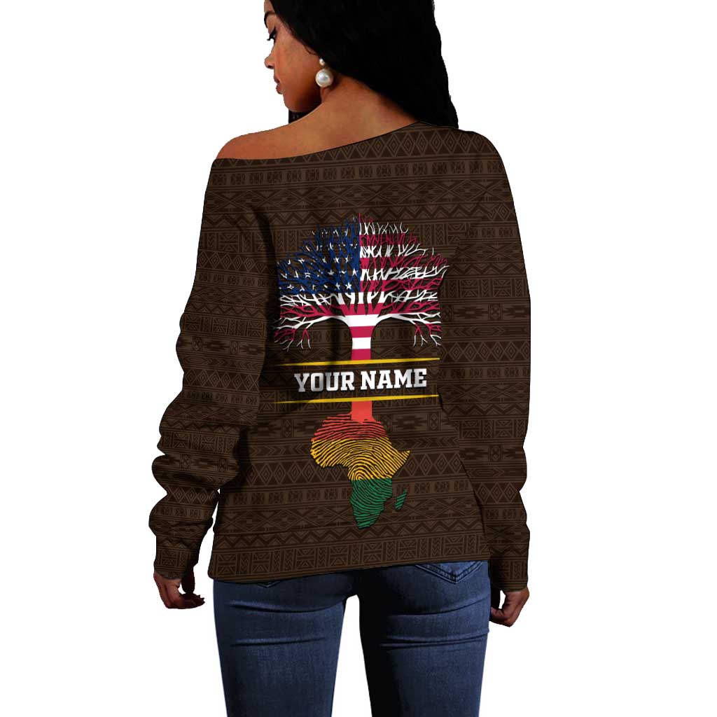 African Roots Design - Custom Personalized Off Shoulder Sweater DT02