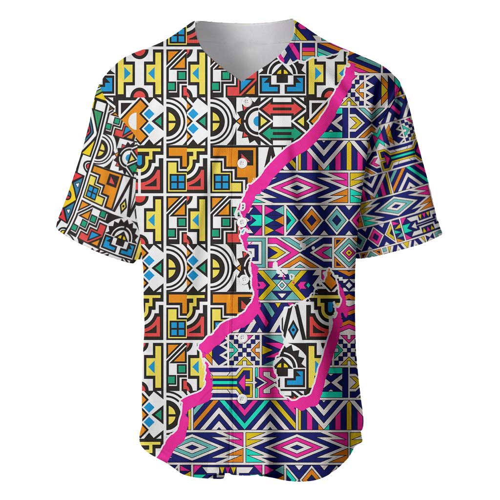 African Ndebele Pattern Baseball Jersey DT02