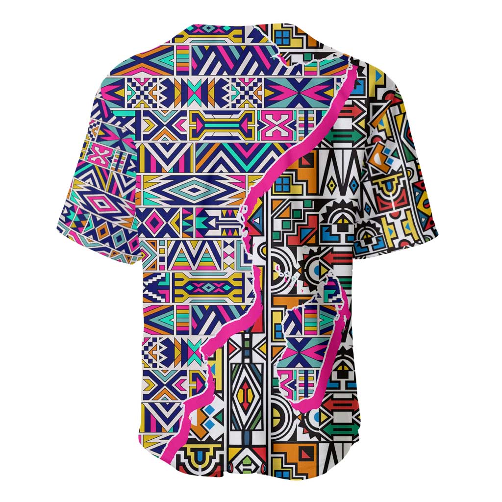 African Ndebele Pattern Baseball Jersey DT02