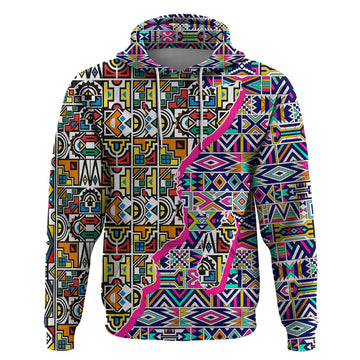 African Ndebele Pattern Hoodie DT02