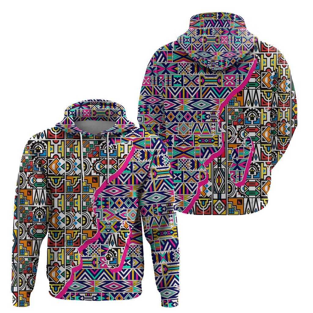 African Ndebele Pattern Hoodie DT02