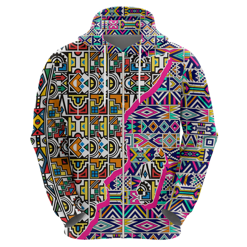 African Ndebele Pattern Hoodie DT02