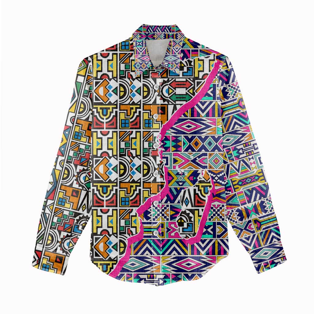 African Ndebele Pattern Women Casual Shirt DT02